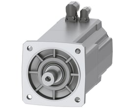 Siemens SIMOTICS S-1FK2 HI servomotor med 22 Nm M0, 2,9 kW effekt, viste frontmonteret flange og aksel med nøglebane.
