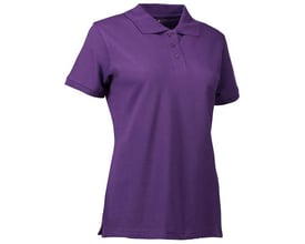 ID Identity polo dame stretch i lilla, str. L, fremstillet i piquékvalitet med stretch og tone i tone-knapper.