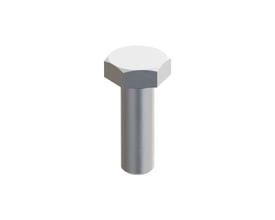 Wibe Mita bolt M10 x 30 mm i rustfrit stål, vist isoleret mod en hvid baggrund.