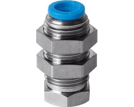 Festo holder ESH-HA-3-QS til vakuumsugere, fremstillet af metal med en blå plastdetalje øverst.