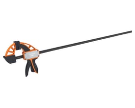 Bahco QCB-1250 enhånds spændetvinge i fuld længde på 1250 mm, med orange og sorte detaljer, vist på hvid baggrund.