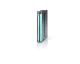 Siemens SIMATIC S7-400 FM455 reguleringsmodul med to sektioner og tydeligt mærkede indgange og udgange.