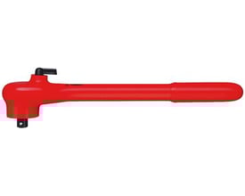 Knipex L-AUS skraldenøgle i rød med 1/2" udvendig firkant, 265 mm lang, VDE-godkendt.