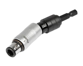 Ironside fleksibel bitsholder til 1/4-toms bits, 94 mm, med sølvfarvet holder og sort sekskantet skaft.