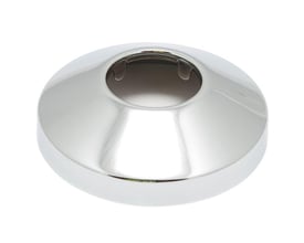 Forkromet roset i messing til 32mm afgangsrør, fremstillet af messing med en skinnende overflade.
