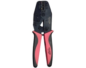 Eclipse krympetang med farvekodede markeringer til 0.5-1.0, 1.5-2.5 og 4-6 mm² klemmer. Håndtagene er sort og pink.