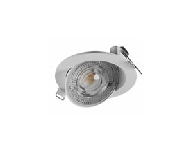 SpectrumLED Mobilo LED loftlampe i hvid, rund Ø105mm, viser front med klar linse og justerbar mekanisme.