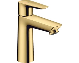 Hansgrohe Talis E 110 håndvaskarmatur i poleret guld med enkelthåndtag og ComfortZone 110 mm.