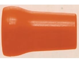 Kabi Cool Line rundt mundstykke i orange plast med en diameter på 19 mm og en 3/4" gevind. Et enkelt mundstykke er vist isoleret.