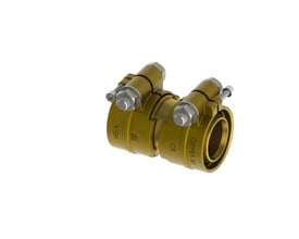 Unico samlemuffe med bolt i messing til 32x2,9mm PEX-rør, med synlige mærker 'HELA', 'STF', 'CR' og 'GPPEX 50'.