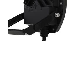 Bagside af Ansell Lighting Calinor Evo LED projektør, der viser den justerbare monteringsbeslag i sort metal og forbindelse til sort gummikabel.