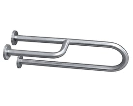 Intra Juvel højre støttehåndtag i børstet rustfrit stål, model TBBP-002, designet til vægmontering med 150 kg belastning.