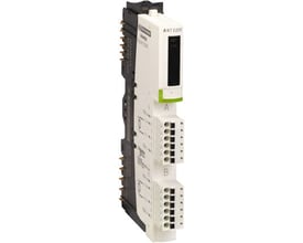 Schneider Electric Modicon STB KIT med 2 analoge indgange, termo og multi-funktion. Modulet er hvidt med sorte monteringsdetaljer og 6-polede terminaler for tilslutning.