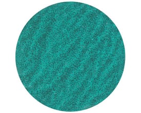 Tyrolit Qdisc PE Y 75XR ZA120 P48 quick change disc i turkisblå med en grov, tekstureret overflade.