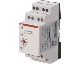 ABB underspændingsrelæ E236-US2 til 3F+N med justerbar spænding 160-240V, egnet til DIN-skinne montering.