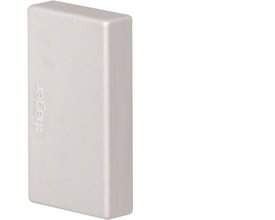 Hager endestykke i perlegrå kunststof til LF kabelkanalssystemet, model HF LF 20035/LF 20036.