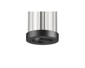 Close-up af bunden af SLV QUIMERA 1F pendellampe i mat mørk bronze med glasdetaljer.