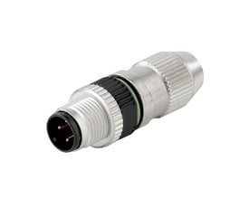 Weidmüller SAIS-4-IDC M12 Small hanstik, 4-polet, lige, med IDC-tilslutning og IP67-klassificering.