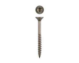 Rustfri stål spånskrue 3,5x16mm med undersænket hoved og TX10 Torx kærv, vist individuelt.