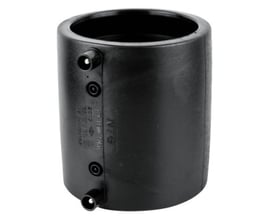 Sort el-svejsemuffe til 250 mm rør med PN10 trykklasse og SDR17 fitting. Muffen har synlige svejsepunkter.