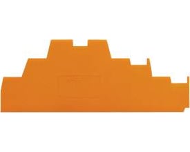 Wago ende- og mellemplade 2,5Q i orange farve, med en tykkelse på 1,1 mm til brug med Wago 280-339.