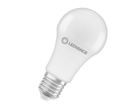 Ledvance LED-lyskilde i standardform med mat, hvid overflade og synlig E27-fatning, 13 W og 1521 lm.