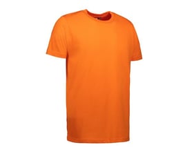 ID Identity Yes T-shirt i str. M med rund hals og korte ærmer i klar orange farve, uden tryk.