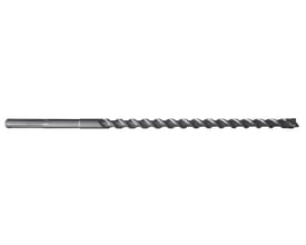 Ironside hammerbor med SDS-MAX-skaft og fire skær, vist vandret fra siden med det lange spiralformede bor.