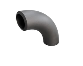 Indura 90° bøjning i P235GH-TC1 stål med dimensioner 26,9 x 3,2 mm og en radius på 57,5 mm, vist isoleret.