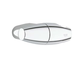 Grohe Movario vægholder i blank krom, vist fra siden med Grohe logo tydeligt fremhævet.