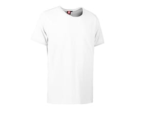 ID Identity Pro Wear T-shirt i hvid bomuld med O-hals og synligt ID Identity logo på nakken. Perfekt til M størrelse.