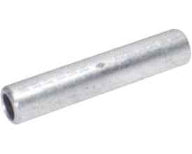 Enkel Elpress Din 46235 Al-pressemuffe i aluminium, der viser den glatte, cylinderformede overflade uden synlige markeringer.