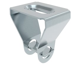 Legrand universal loftophæng PG i galvaniseret stål, vist med en gevindstang fastgjort.