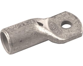 Detaljeret billede af Elpress rørkabelsko KRF150-16, viser den fortinnede kobberoverflade og M16 lasken.