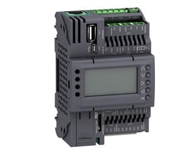 Schneider Electric M172 performance kontroller med display, 18 I/O transistorudgange, Ethernet og USB-port.