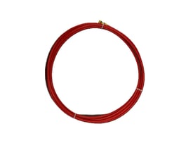 Isoleret ståltrådleder, 4 meter lang og med diameter 1,0-1,2 mm, opviklet i en cirkel.