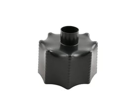 Sort endekappe til præisolerede PEX-rør, 32 mm, med rundt kapperør på 90 mm.