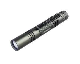 Ironside mini LED-pencillygte på 80 lm i sort aluminium med klips, set skråt forfra.