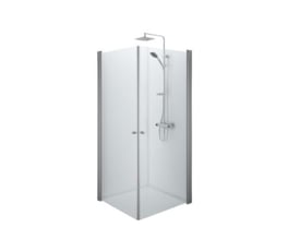 Venstrevendt Contura Shower Space lige brusekabinedør med mat profil og knopgreb.