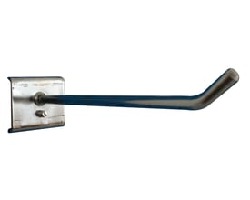 Maskinfabrikken Universal værktøjskrog, 200mm lang med 35 graders vinkel og Ø8mm krogdiameter på hvid baggrund.