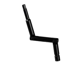 Schneider Electric svinghåndtag til MTZ1 chassis, fremstillet af sort metal med en foldbar arm og en sekskantet ende.