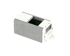 Schneider Electric Unica møbelboks VDI i hvid-grå med stofbeklædning og åbent rum til medier, 45x45 mm.