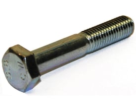El-galvaniseret M8x170mm stålbolt med 6-kantet hoved, kvalitet 8.8, standard ISO 4014.