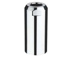 Grohe kappe til indbygningsventil med 1/2" tilslutning, fremstillet i blank krom med cylindrisk form.