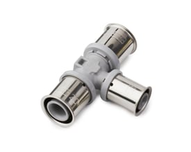 Roth Ku-Tee T-stykke til Alu-LaserPlus systemet med muffesamling, mål 26x26x20 mm.