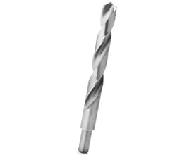 Nærbillede af Thürmer 17.5mm HSS spiralbor, viser den slebne overflade og neddrejede hals på 13mm.