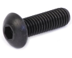 Sort Insexskrue BH 7380-1 M5x10 med halvrundt hoved og indvendig 6-kant, kvalitet 10.9.