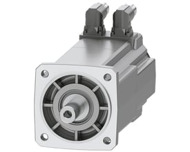 Siemens Simotics S-1FK2 CT servomotor med 3,6 Nm moment, vist med cylindrisk aksel og monteringshuller.