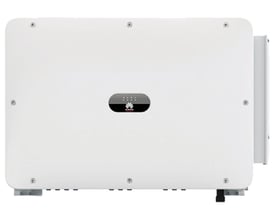 Huawei SUN2000-150K-MG0 (Pro) solcelleinverter med hvid, rektangulær front og synligt beslag i siden.