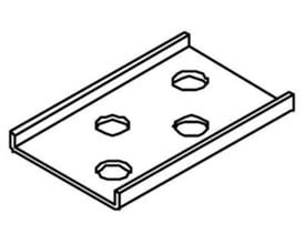 Cubic spændestykke for S7000, model 0767-0000, med fem udskæringer på en metalplade med kanter.